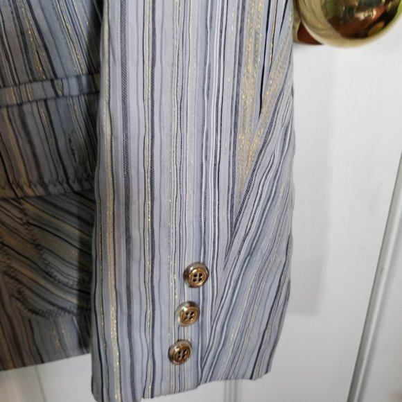 Fancy blazer, blue with gold thread, size M, NWOT - Picture 3 of 9